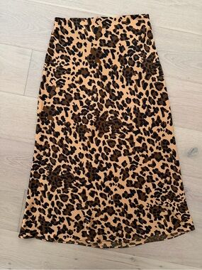 Babaton Leopard Print Slip Skirt